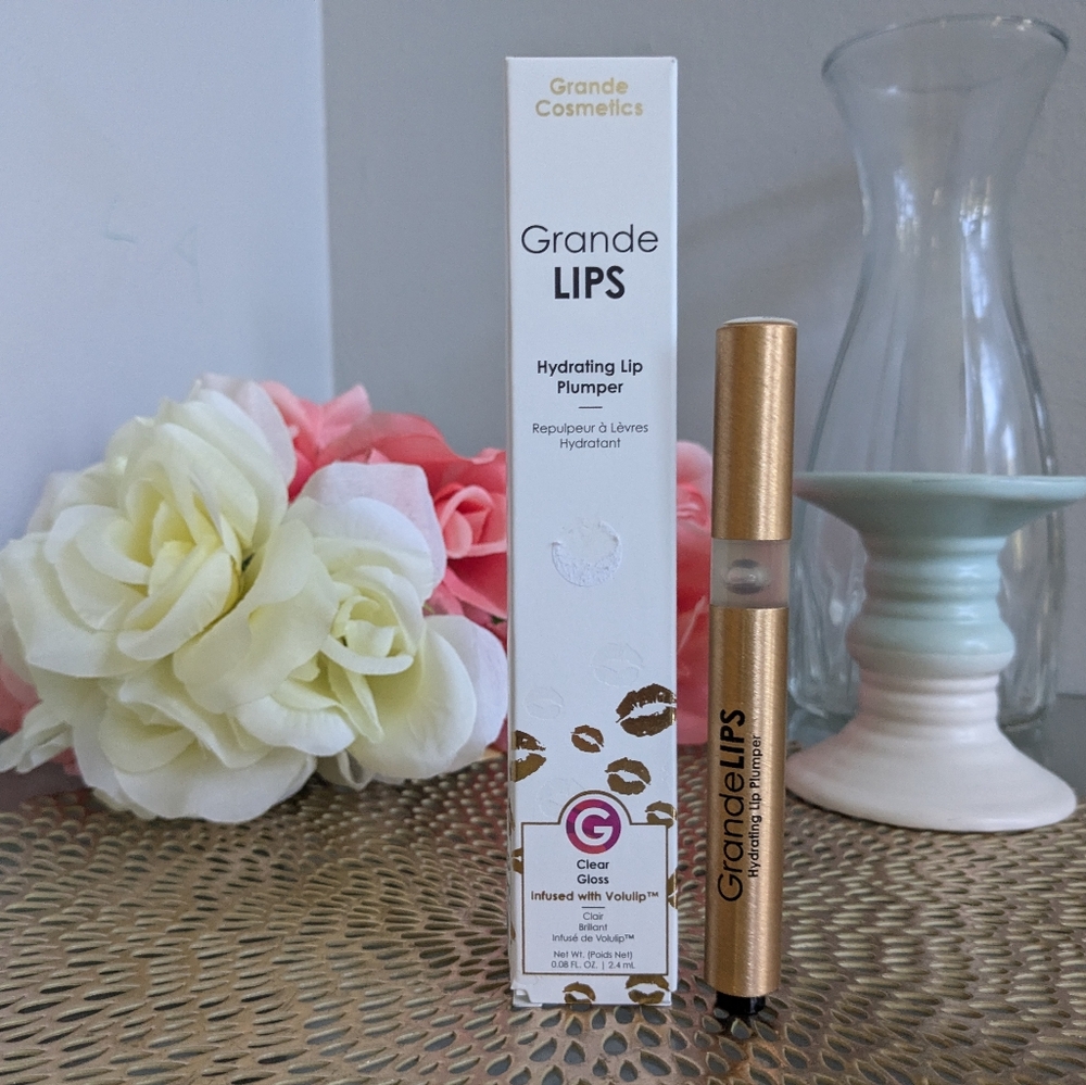 Grande Cosmetics Grande LIPS Hydrating Lip Gloss Plumper - Barely There-NIB